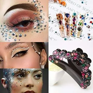 1250 Pcs Self Adhesive Rhinestones for Dazzling Makeup Art