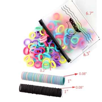 300 Pack Hair Ties BEoffer Baby Toddlers Girls Elastics Hair bands Black Colorful Small Rubber Bands...