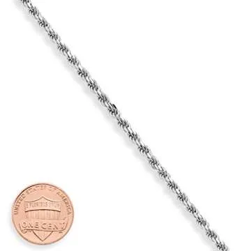 Miabella Solid 925 Sterling Silver Italian 2mm, 3mm Diamond-Cut Braided Rope Chain Bracelet for Wome...