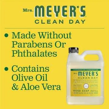 MRS. MEYER'S CLEAN DAY Hand Soap Refill, Made With Essential Oils, Biodegradable Formula, Honeysuckle, 33 Fl. Oz - Pack Of 2
