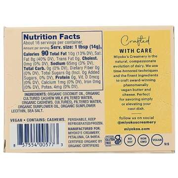 MIYOKO'S Organic Salted Vegan Butter for Cooking & Baking