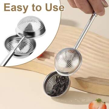 2Pcs Stainless Steel Tea Strainer Tea Infuser for Loose Leaf Tea,Tea Diffusers Fine Mesh Tea Ball Te...