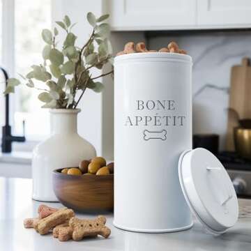 Large Airtight Dog Treat Container | Rustic Design