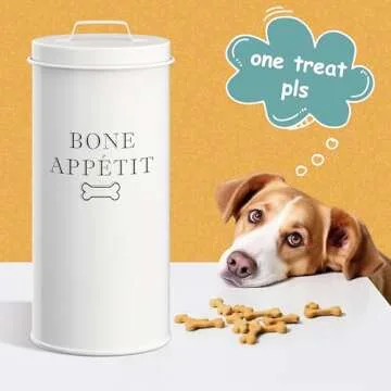 Large Airtight Dog Treat Container | Rustic Design