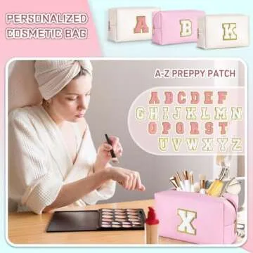 TOPEAST Personalized Cute Pink Makeup Bag for Women