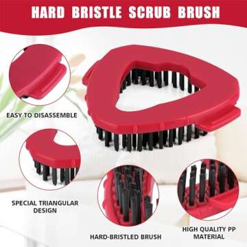 2 Pack Scrub Brush Replacement Head for O Cedar EasyWrin Spin Mop 1 Tank System, Spin Mop Replace Head Base, Shower Floor Scrubber, Hard Bristle Cleaning Brush for Bathroom Kitchen Wall Tile