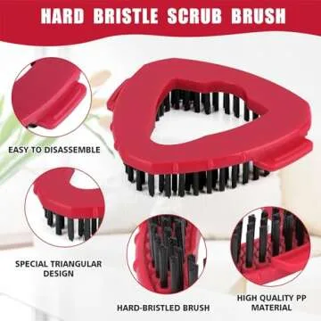 2 Pack Scrub Brush Replacement Head for O Cedar EasyWrin Spin Mop 1 Tank System, Spin Mop Replace Head Base, Shower Floor Scrubber, Hard Bristle Cleaning Brush for Bathroom Kitchen Wall Tile