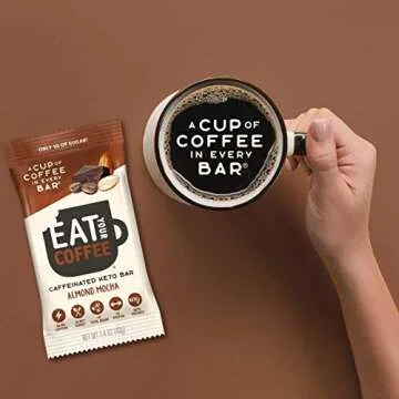 Eat Your Coffee Energy Snack Bar - Variety Pack (KETO Almond, 6 Count)