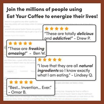 Eat Your Coffee Energy Snack Bar - Variety Pack (KETO Almond, 6 Count)