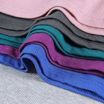 Roselux Womens Long Sleeve Scoop Neck Ribbed Knit Fitted Casual Tops Tee Slim Basic Shirts(3924,Teal-M)