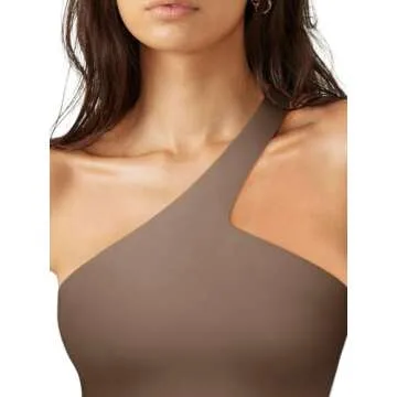 Sexy Crop Tops Sports Bras Sleeveless Backless Workout Tops Medium High Support Athletic Running Bra Crop Top for Teen Girls(Coffee Small)