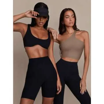 Sexy Crop Tops Sports Bras Sleeveless Backless Workout Tops Medium High Support Athletic Running Bra Crop Top for Teen Girls(Coffee Small)