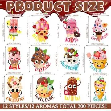 300 Pcs Scratch and Sniff Sticker for Kids Smelly Scented Motivational Stickers Reward Stickers Teac...