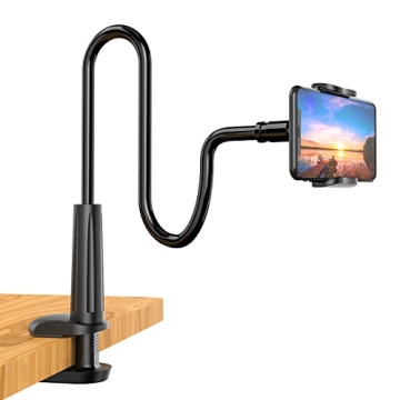 Phone Holder Bed Gooseneck Mount - Flexible Arm 360 Mount Clip Adjustable Bracket Clamp Stand Compat...