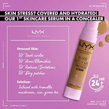 NYX PROFESSIONAL MAKEUP Bare With Me Concealer Serum, Concealer Makeup For Up To 24Hr Hydration - De...