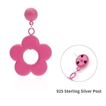Handmade Flower Earrings - Retro 70s Style Floral Design
