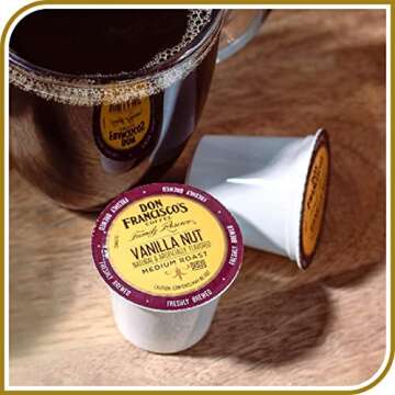 Don Francisco's Vanilla Nut Medium Roast Coffee Pods - 12 K Cups Compatible with Keurig Brewers - 100% Arabica Single Serve - Smooth, Rich Flavor and Nutty Notes