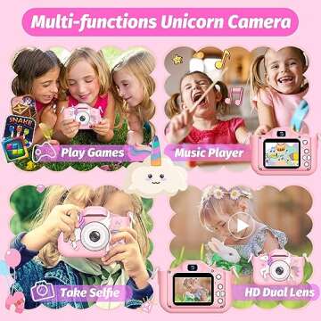 2024 Upgrade Kids Camera for Girls, Christmas Birthday Gifts for Girls Boys, 1080P HD Selfie Digital...