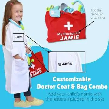 Dreamy Accessories Personalized Doctor Kit for Kids - Realistic Doctor Playset for Kids - Doctor Kit for Toddlers 3-5 Years Old