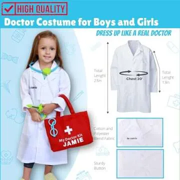 Dreamy Accessories Personalized Doctor Kit for Kids - Realistic Doctor Playset for Kids - Doctor Kit for Toddlers 3-5 Years Old