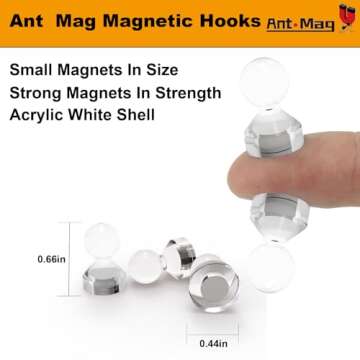 Ant Mag Magnetic Push Pins 48pcs Strong Whtieboard Pins Magnets Perfect Use for Map Fridge Kitchen H...