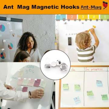 Ant Mag Magnetic Push Pins 48pcs Strong Whtieboard Pins Magnets Perfect Use for Map Fridge Kitchen Home Office Classroom