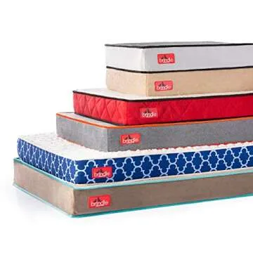 BRINDLE Waterproof Memory Foam Pet Bed - Removable and Washable Cover - 4 Inch Orthopedic Dog and Cat Bed - Fits Most Crates,Mocha Blue