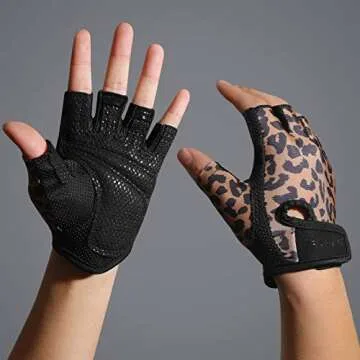 ZEROFIRE Workout Gloves for Women Men - Weight Lifting Gloves with Full Palm Protection & Extra Grip for Women Gym, Weightlifting, Weight Lift, Rowing, Exercise, Sport, Cycling.Leopard-Small