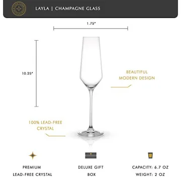 JoyJolt Champagne Flutes Set of 4 Elegant Crystal Glasses