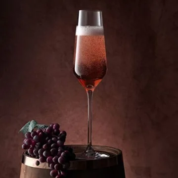 JoyJolt Champagne Flutes Set of 4 Elegant Crystal Glasses