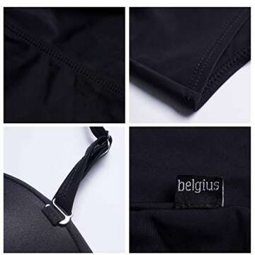 Belgius Women Halter Push Up High Waist Monokinis One Piece Swimsuit Tummy Control Bathing Suit Black