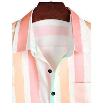 Stylish VATPAVE Men's Striped Summer Shirt for Casual Days