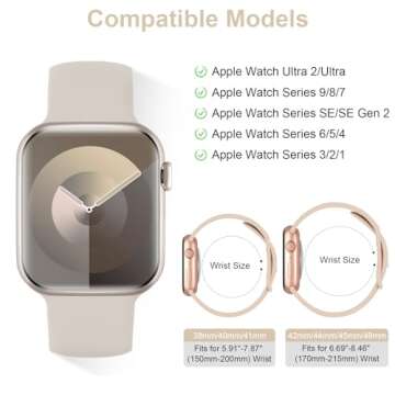 Stylish 6 Pack Silicone Sport Bands for Apple Watch - Comfortable & Secure