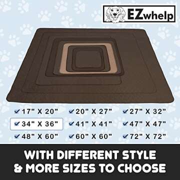 EZwhelp Reusable Dog Pee Pads - Waterproof Training Pads for Dogs - Washable & Sanitary - Rounded Co...