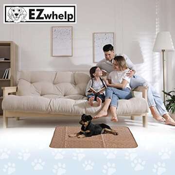 EZwhelp Reusable Dog Pee Pads - Waterproof Training Pads for Dogs - Washable & Sanitary - Rounded Corners - Laminated, Lightweight, Durable - Pet Essentials for Puppy Training and Whelping - 36" x 34"