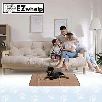 EZwhelp Reusable Dog Pee Pads - Waterproof Training Pads for Dogs - Washable & Sanitary - Rounded Corners - Laminated, Lightweight, Durable - Pet Essentials for Puppy Training and Whelping - 36" x 34"