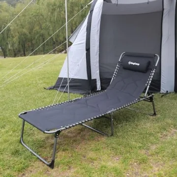 KingCamp Adjustable Padded Chaise Lounge Chair for Outdoor Comfort