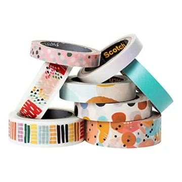 Scotch Washi Tape - 8 Rolls for Creative Journaling and Scrapbooking