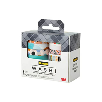 Scotch Washi Tape - 8 Rolls for Creative Journaling and Scrapbooking