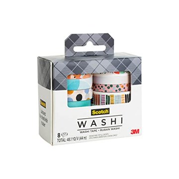 Scotch Washi Tape - 8 Rolls for Creative Journaling and Scrapbooking