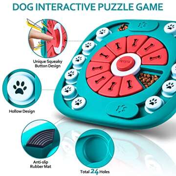 Dog Puzzle Toys, Treat Dispensing Dog Enrichment Toys for IQ Training and Brain Stimulation, Interac...