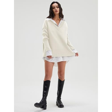 Deep Self Oversized V Neck Sweater Fall 2024 Fashion