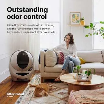 Litter-Robot 3 Connect Core Bundle by Whisker, Beige - Includes Automatic, Self-Cleaning Litter Box, LitterTrap Mat, Fence, Ramp, 25 Liners, 3 Carbon Filters & WhiskerCare 1-Year Warranty