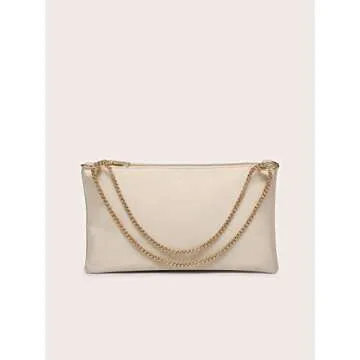 Verdusa Women's Satin Evening Handbag Shoulder Bag Purse Champagne one-size