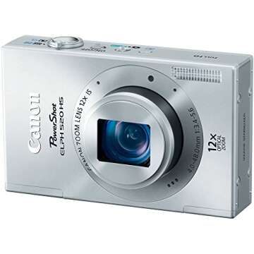 Canon PowerShot ELPH 520 HS 10.1 MP CMOS Digital Camera with 12x Ultra Wide-Angle Optical Image Stabilized Zoom Lens and Full 1080p HD Video (Silver)