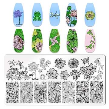 JERCLITY Nail Stamping Kit - 6 Flower Design Plates