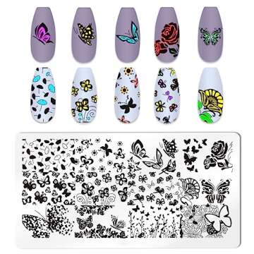JERCLITY Nail Stamping Kit - 6 Flower Design Plates