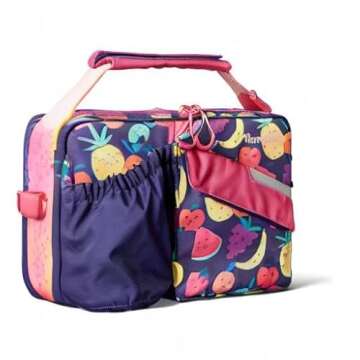 PlanetBox Insulated Lunch Bag Easy to clean and Durable Carry Bag with Pockets for Snacks and Drinks, and adjustable straps Tutti Frutti