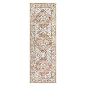 Lahome Boho Washable Runner Rug - 2x6 Hallway Rug Kitchen Runner Non-Slip Throw Thin Bedroom Rugs La...