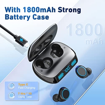 HIYDOO Bluetooth Headphones 91Hrs Playback Wireless Earbuds